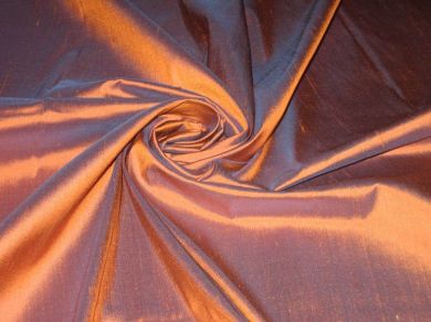 silk dupioni silk 54&quot; width -Rust x Dark Lavender colour