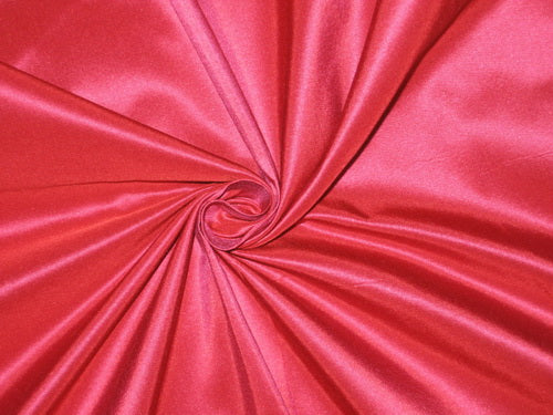 100% Pure SILK TAFFETA FABRIC Red x Pink 3.81 yards continuous piece 60&quot; width