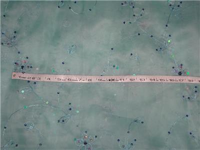 100 % silk organza fabric sky blue colour embroidered 54" wide  [8262]