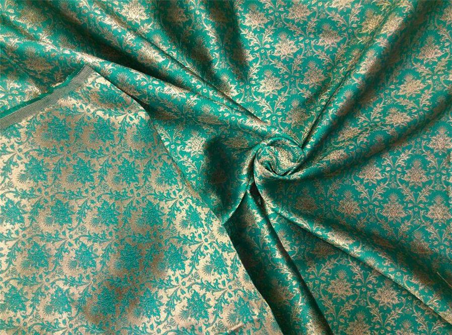 Reversible Brocade fabric green x gold 56&quot; BRO563[3]