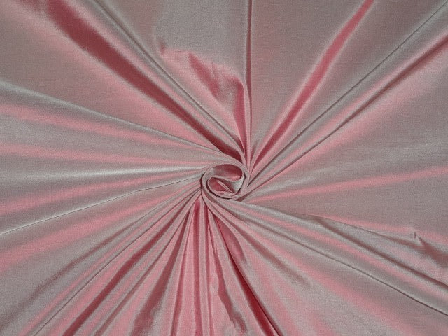 100% Pure SILK TAFFETA FABRIC Iridescent Pink x Ivory color 54" wide  by they yard TAF220