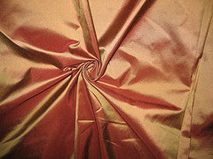 Pure SILK TAFFETA FABRIC Chocolate Brown with Gold Shot* 44&quot; wide