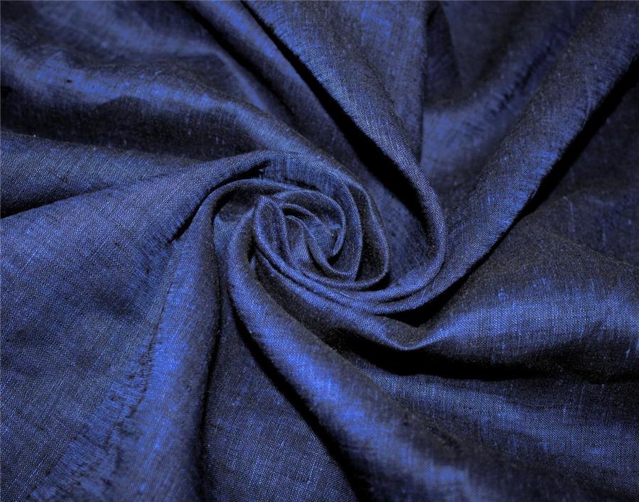 Pure linen fabric navy blue color 112" wide