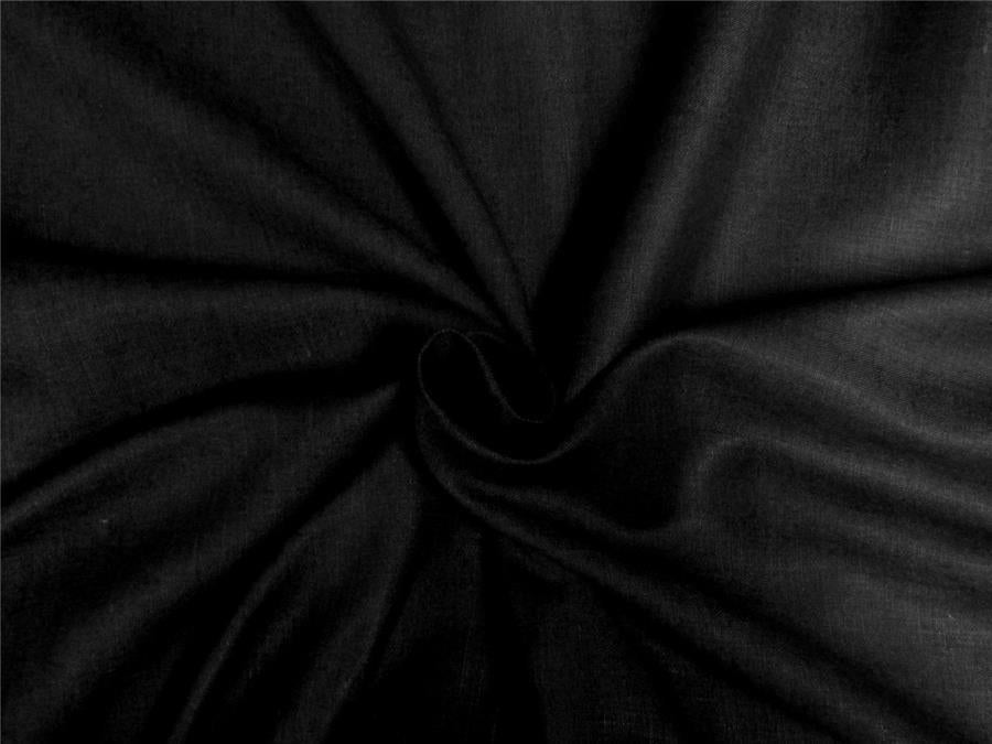 silk linen fabric charcoal black color 54" wide [8718]