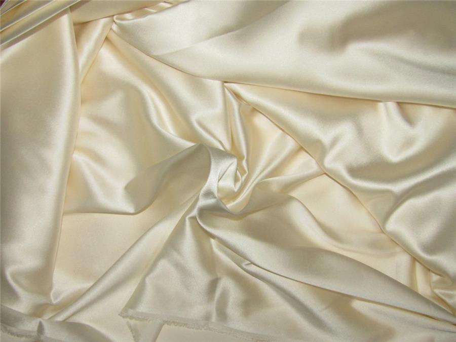 100% Silk LYCRA Satin fabric 80 gms 44&quot;WIDE - ivory x cream