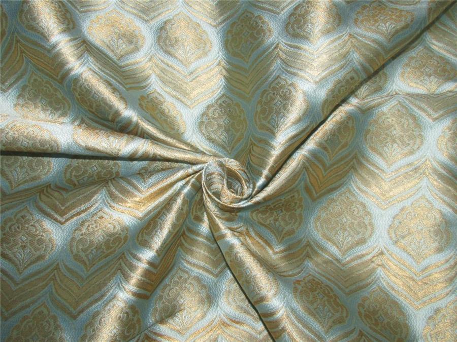Brocade fabric Blue x metallic gold color 60&quot; wide