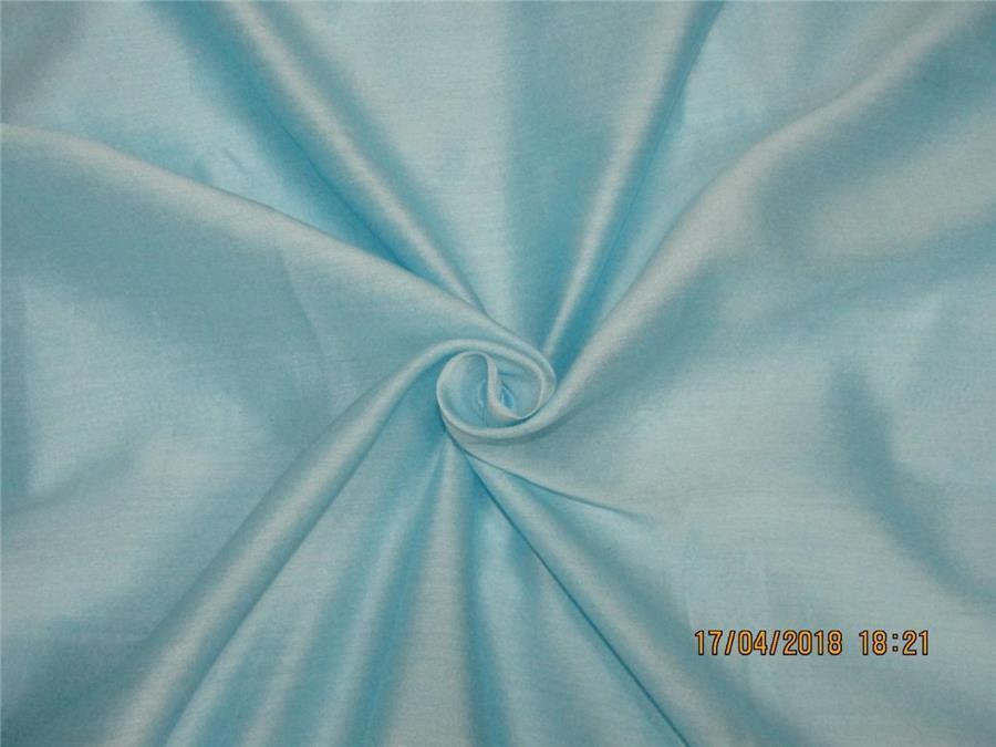 pure silk / cotton spun yarn sheer chanderi fabric baby blue color 44 inch wide by the yard