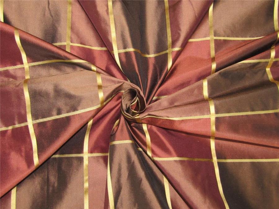 Silk taffeta 3 x 3&quot; plaids w/satin stripes TAF#CS5/B 54&quot; wide - The Fabric Factory