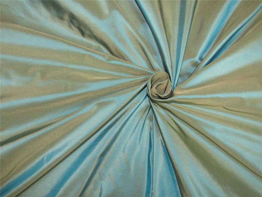 40 mm heavy weight Iridescent blue x beige silk taffeta fabric 54" wide TAF#285