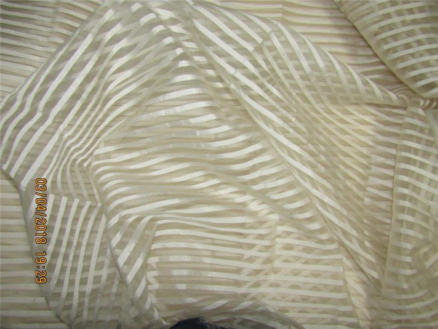 silk organza stripe natural ivory color 44" wide [8438]