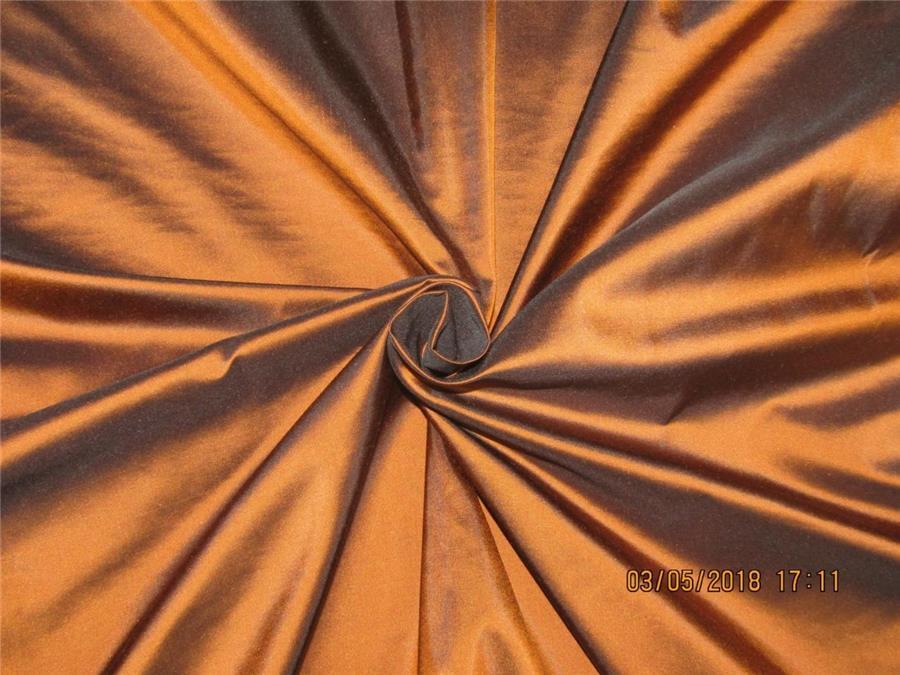 100% Pure Silk Taffeta Fabric Copper x black colour 54" wide TAF#290[4]