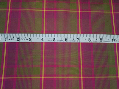 SILK Taffeta FABRIC Green & Pink color plaids TAFC38[1]