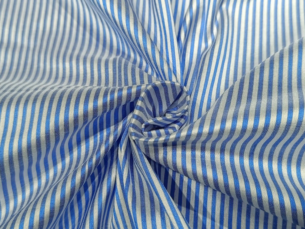 Silk dupioni fabric pin stripe rich blue color 54" wide DUP#S9[1]