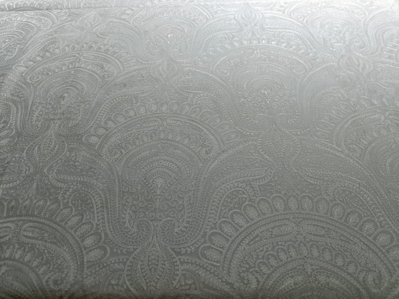 100% Pure Cotton Chanderi Embroidered White color 44" wide by the yard [12453-12459]