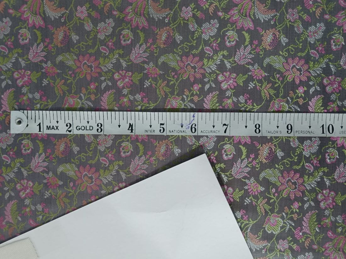 Silk Brocade fabric 44" wide BRO861 available in 3 colours Grey ,Beige and Blueish Grey BRO861