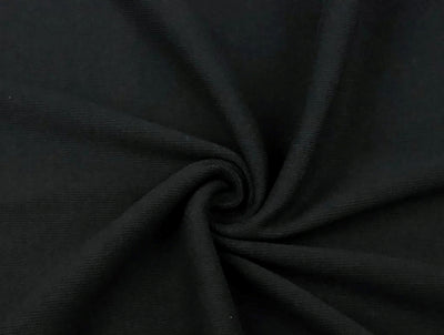 bamboo Jersey 2x 1 Ribbed knitted Black ~ 72" wide
