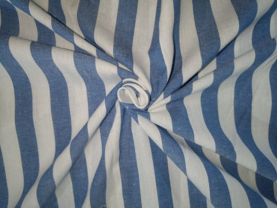 Cotton Yarn dyed blue stripe 58'' wide