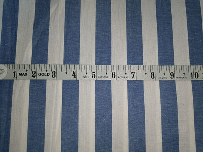 Cotton Yarn dyed blue stripe 58'' wide