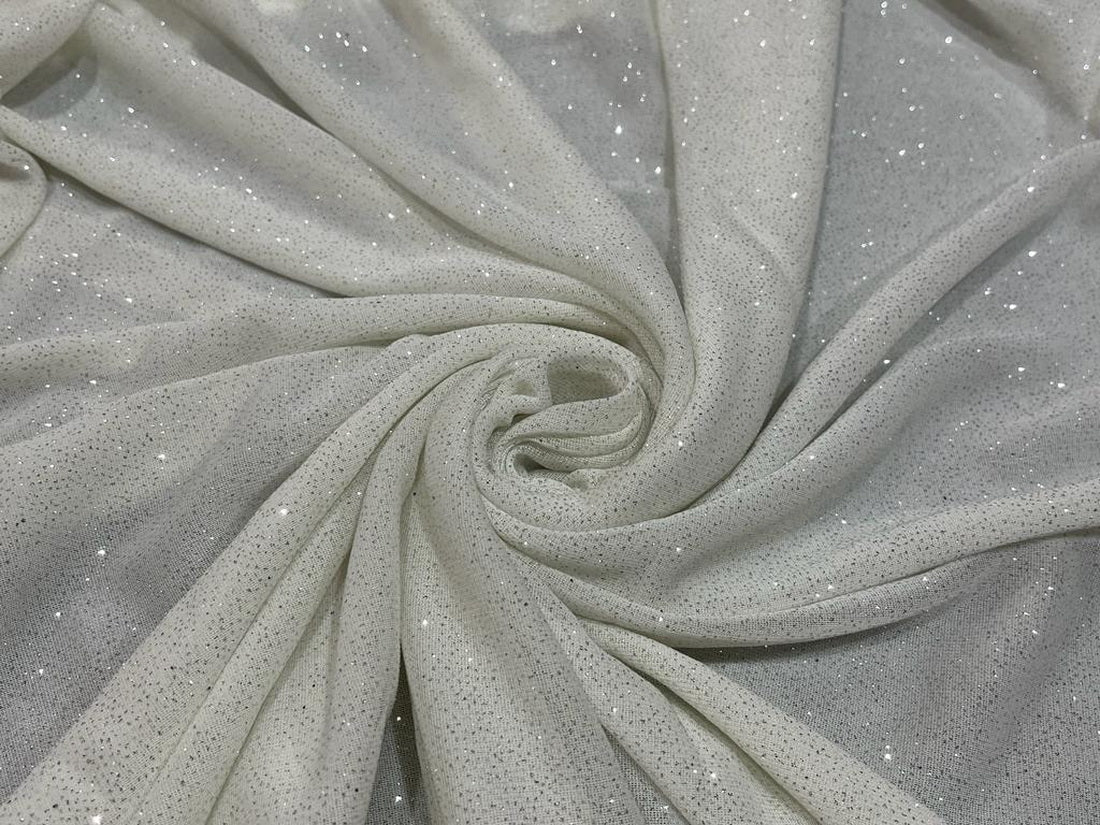 white color shimmer Lycra fabric 54'' wide [12071]