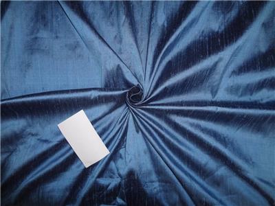 100% pure silk dupion fabric cool blue x black color 54" wide with slubs MM76[1]