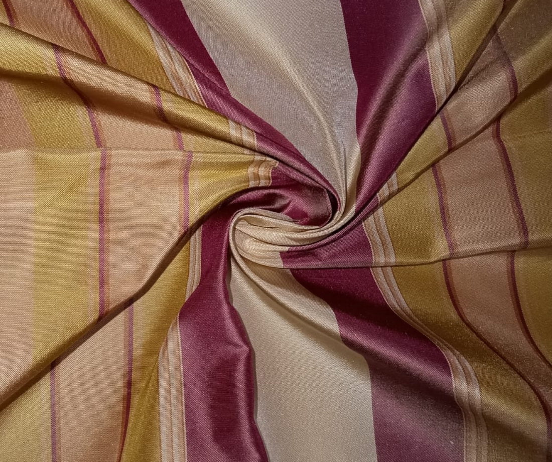 100% silk taffeta fabric multi color stripes 54&quot; wide