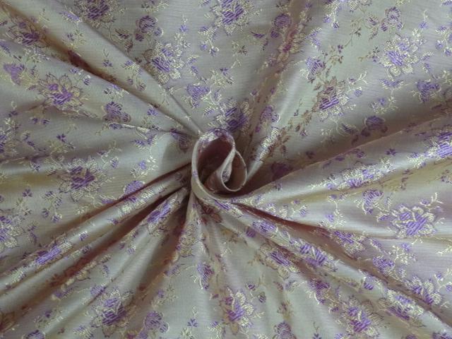 BROCADE FABRIC BEIGE,PURPLE,GOLD