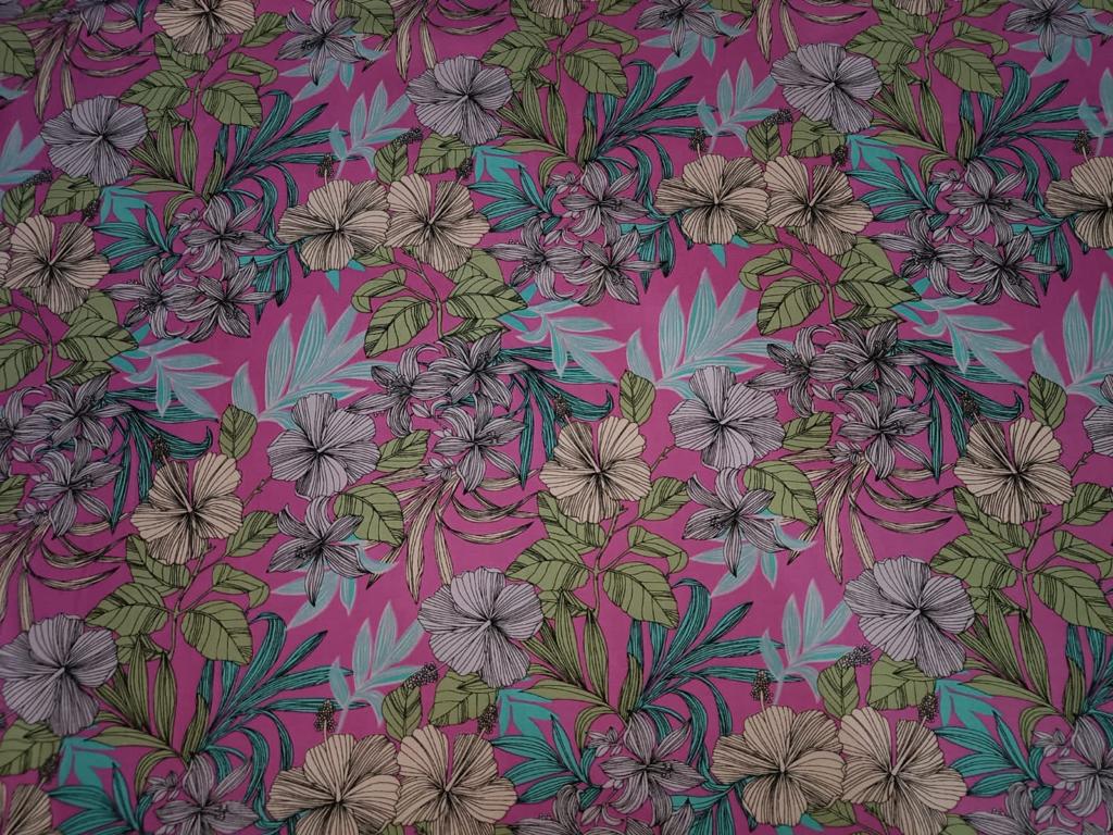 100% Rayon Digital Print fabric 58" wide  available in four different colors and designs