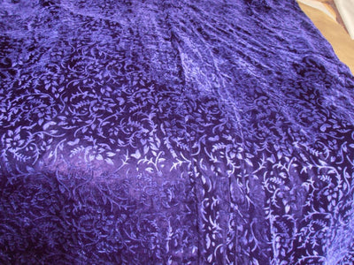 Dark Purple Devore Embossed Viscose Burnout Velvet fabric ~ 44&quot; wide [6951]