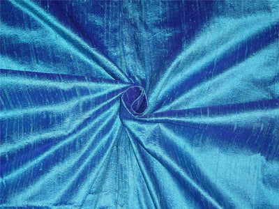 100% PURE SILK DUPIONI FABRIC BLUE X PURPLE COLOR 54" wide MM52[6]