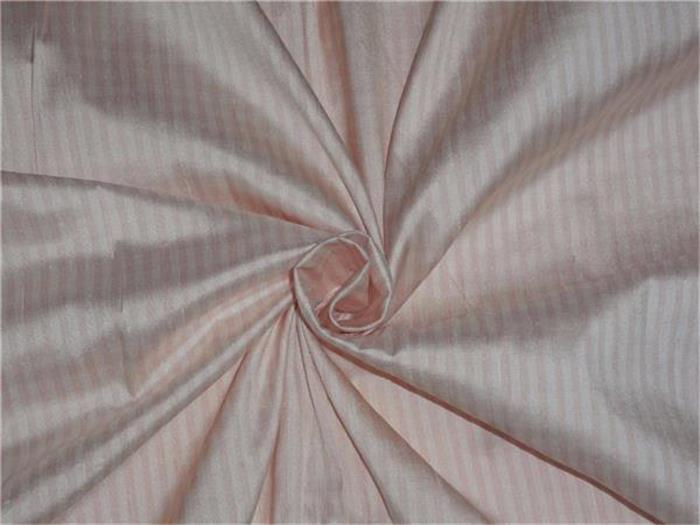 SILK DUPIONI FABRIC LIGHT PINK X IVORY COLOUR PLAIDS 44" wide DUPC80[2]