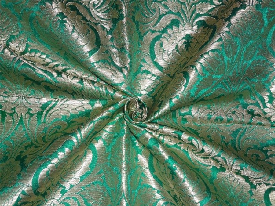 HEAVY BROCADE GREEN X METALLIC GOLD COLOR 36&quot;INCH