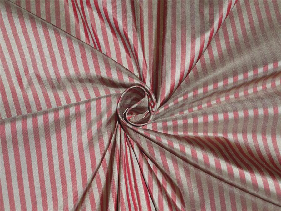 Silk Taffeta ~Dark Tan Wine 4 mm Stripe 54" wide TAF#S3[4]