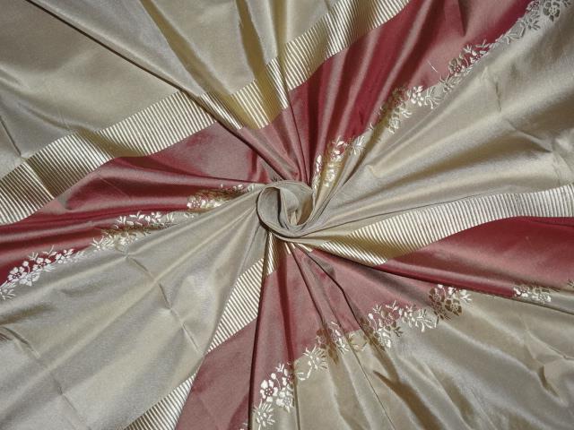 STUNNING SILK TAFFETA JACQUARD~ MAROON X GOLD TAF#SJ20