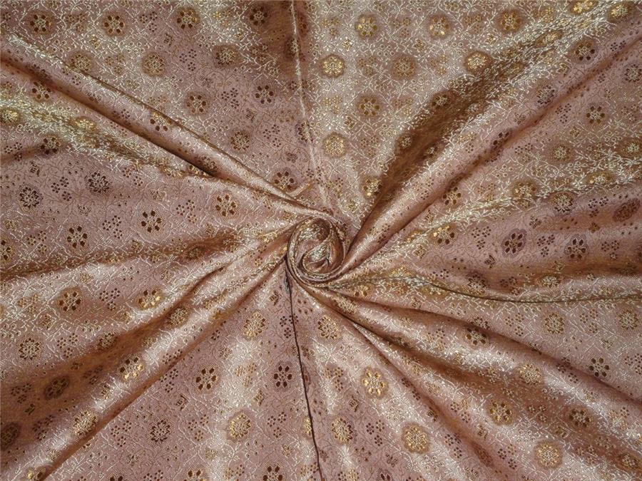 BROCADE~WIDTH 44 ~DUSTY ROSE PINK X GOLD COLOR