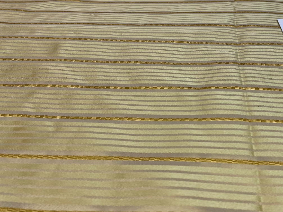 100%silk taffeta jacquard gold stripes 54'' wide