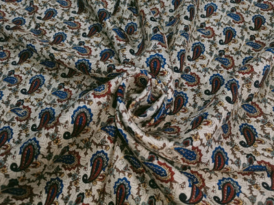 100% silk twill printed fabric- 44&quot;single length 2.20 yds paileys