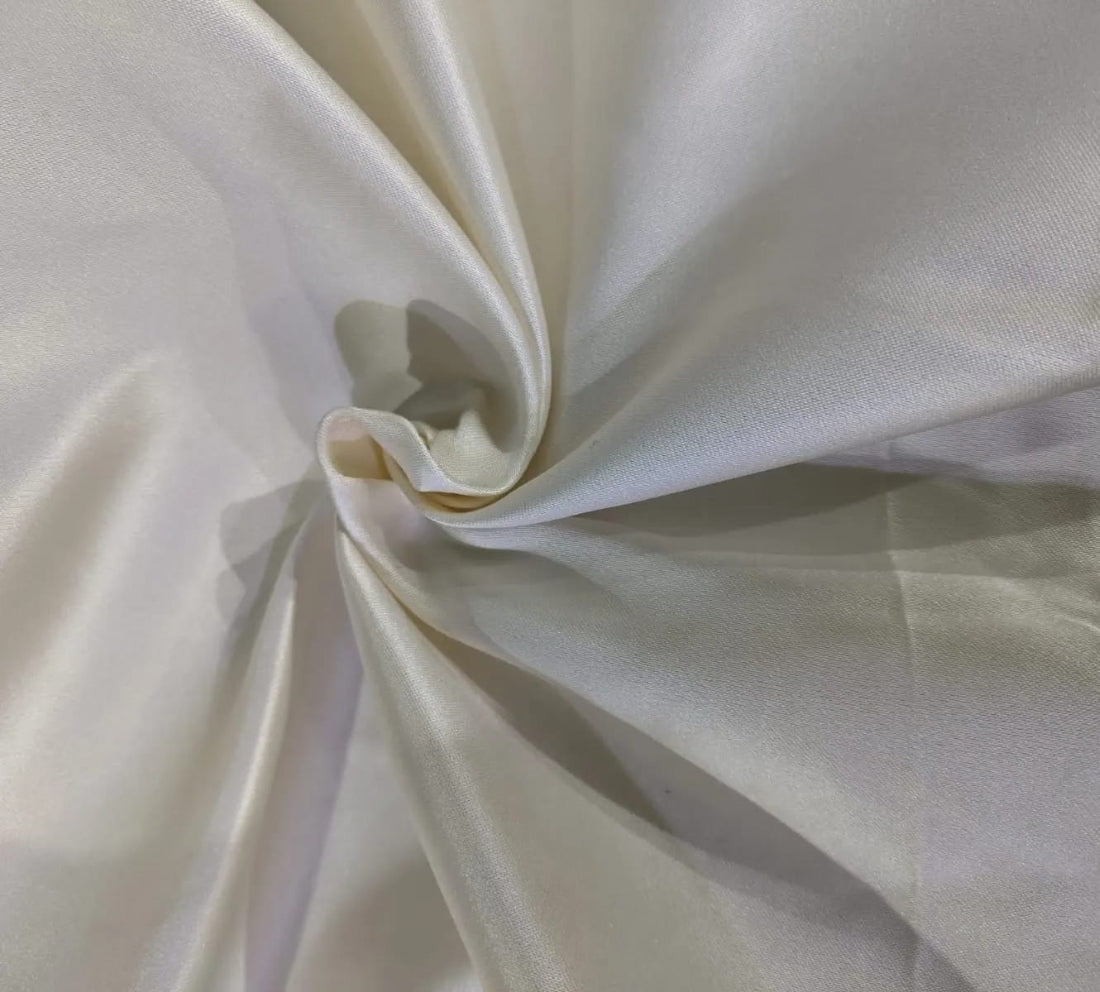 100% silk ivory color dutchess satin reversable 60" wide 75 momme/280 gms