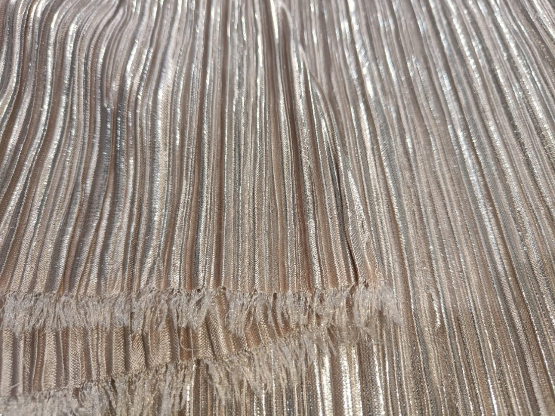 Lurex Pleated Fabric Gold and Silver color 58~wide