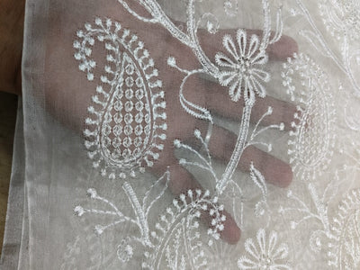 100% silk organza embroidery fabric 44"  wide [11866/11867]
