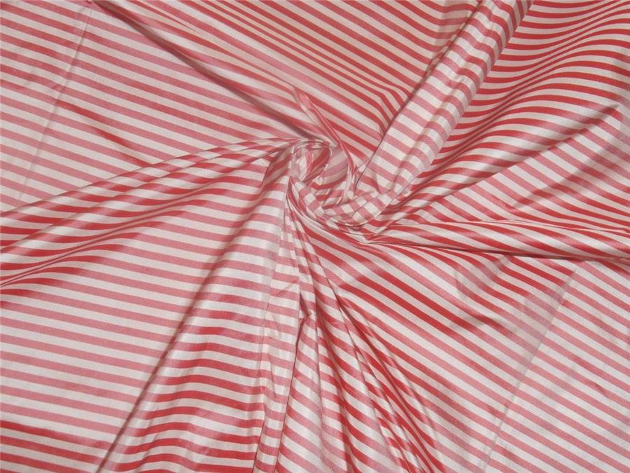 100 % SILK TAFFETA RED COLOUR THIN STRIPE 54"  wide TAF#S2[2] [6620]