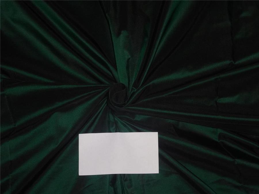 100% Silk Taffeta Fabric Bottle Green x Black Color 54&quot; wide