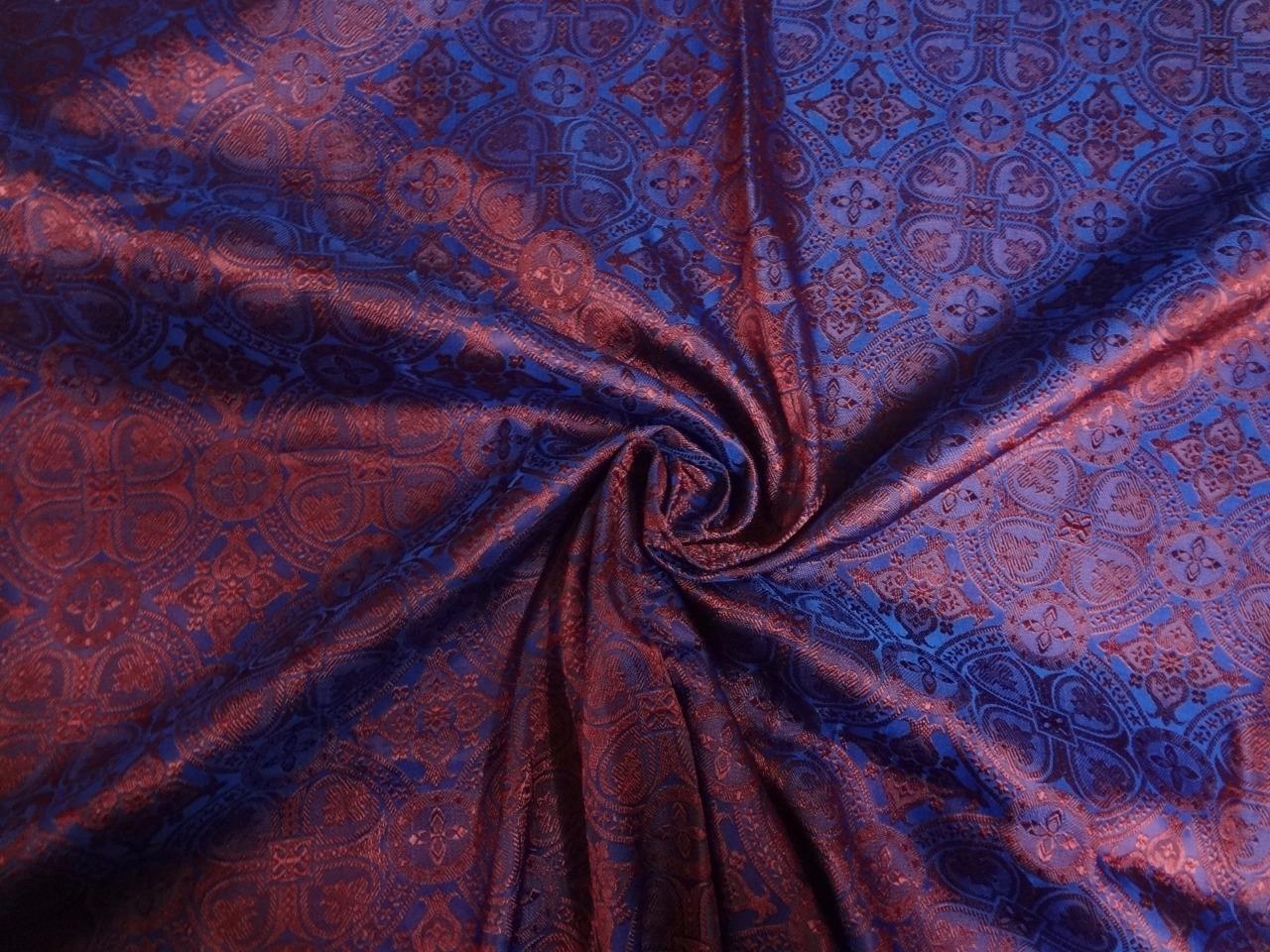 Silk brocade vestment fabric dark purple red 44" wide BRO79[1]
