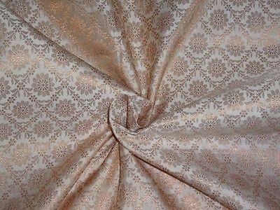Spun Brocade Fabric Dusty Cream Metallic Gold color 44" wide BRO377[1]