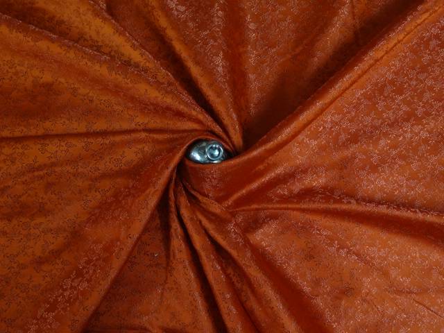 SILK BROCADE FABRIC REDDISH ORANGE color 44" wide BRO372[3]