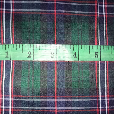 100% silk dupion red blue green tartan Plaids fabric 54&quot; wide