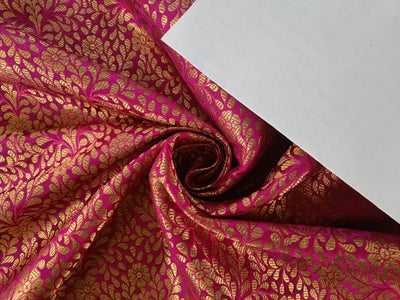Silk Brocade fabric 44" wide BRO857 available in four colors [BLUE,PINK,GREEN,RED]
