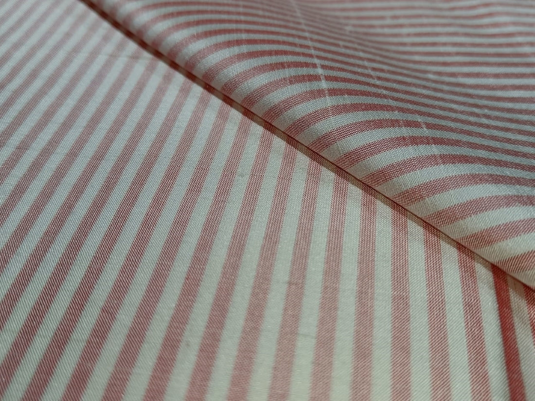 100% silk dupioni red and white stripe 54" wide DUP#S5