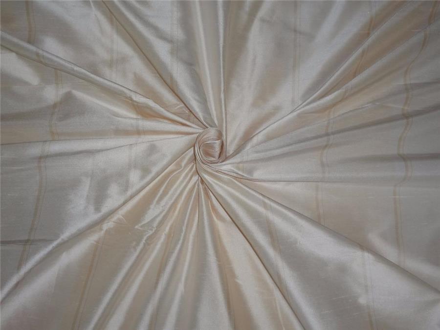 100% silk dupion cream and champagne colour stripe 54" wide DUPS51