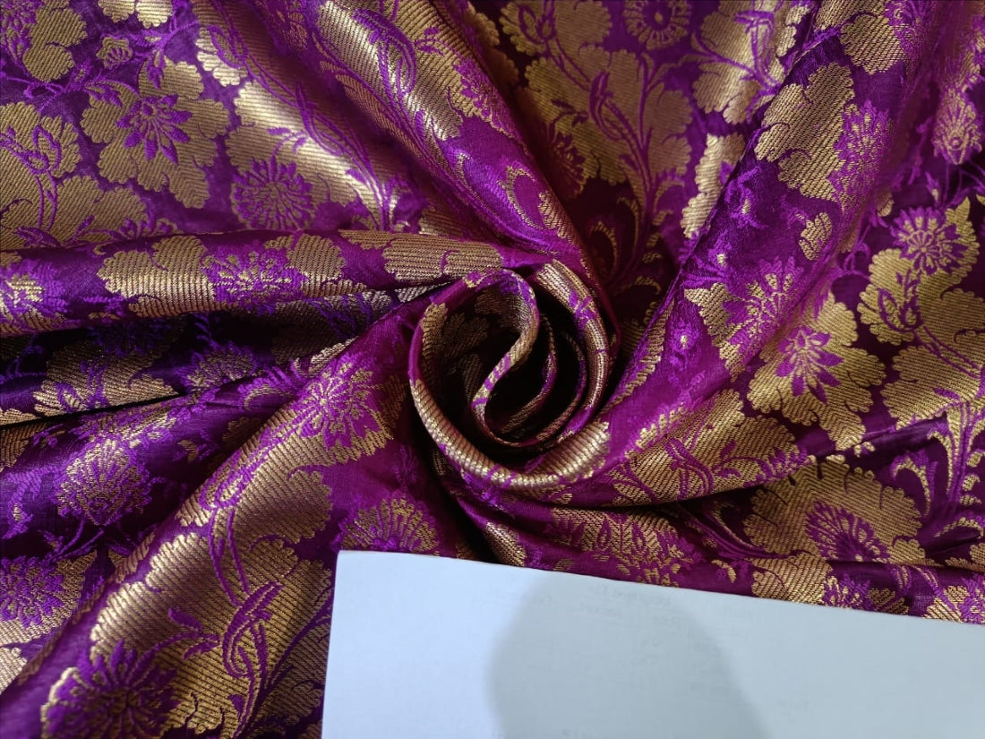 Gold Metallic Jacquard Brocade Fabric 44" wide available in five colors BRO816