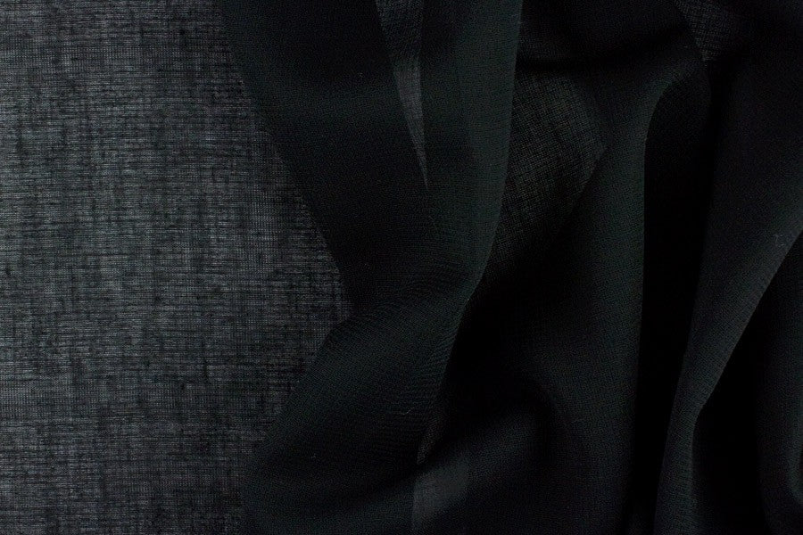 thin 26 momme Black pure linen fabric 59" wide [4596]